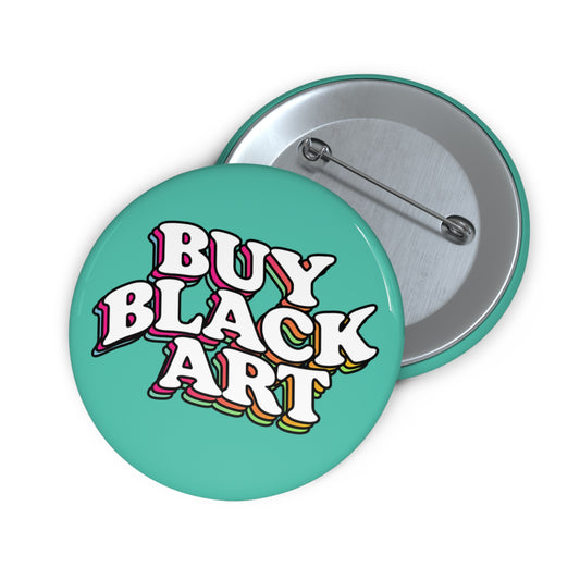 BUY BLACK ART BUTTON PIN - TEAL